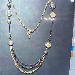 Elegant Gold and Black Layered Necklace